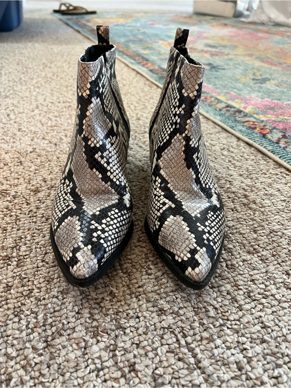 Marc Fisher snakeskin booties